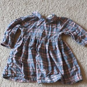 Plaid Long-Sleeve Cotton Dress